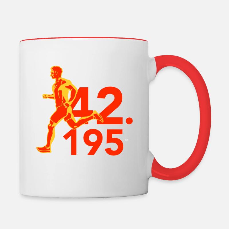 Marathon 42 195 - Mug contrasté - blanc/rouge