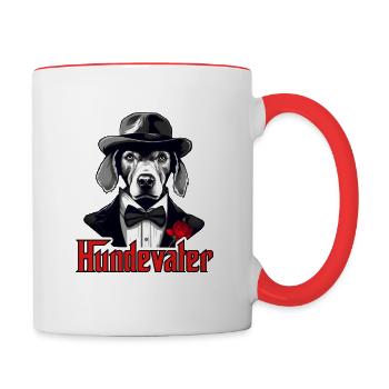 Dog Father, Mafia, Don, - Contrasting Mug - white/red - Right