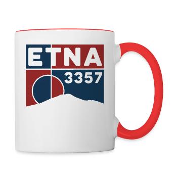 Etna Etna Mongibello volcano mountain Sicily souvenir - Contrasting Mug - white/red - Right