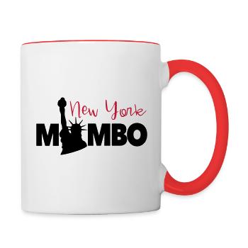 New York Mambo - NY Salsa Style Dance Shirt - Tasse zweifarbig - Weiß/Rot - Rechts