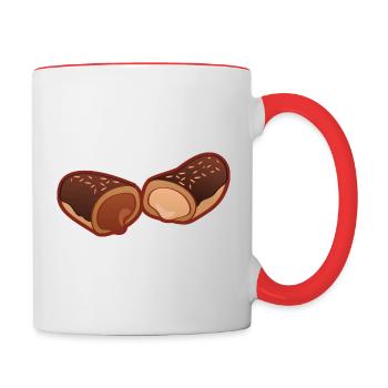 Französisches Sahne-Schokoladen-Eclair-Gebäck - Tasse zweifarbig - Weiß/Rot - Rechts