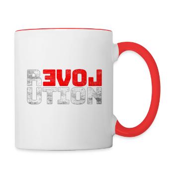 Revolution LOVE - Tasse zweifarbig - Weiß/Rot - Rechts