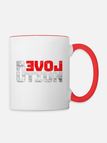 Revolution LOVE - Tasse zweifarbig - Weiß/Rot