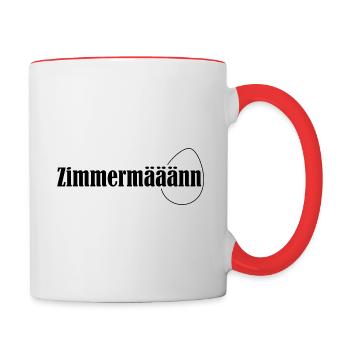 Köln - Zimmermann Du Ei - Tasse zweifarbig - Weiß/Rot - Rechts