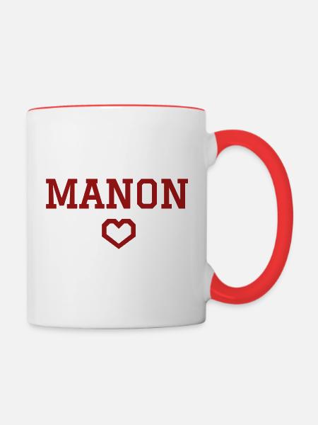 Manon Herz - Tasse zweifarbig - Weiß/Rot