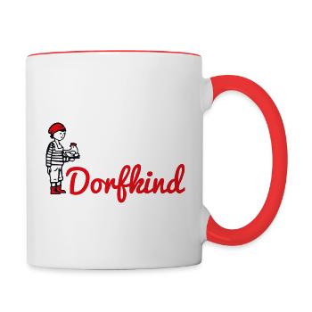 Dorfkind - Tasse zweifarbig - Weiß/Rot - Rechts