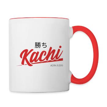 Kachi = Victory in Japanese judo - Contrasting Mug - white/red - Right