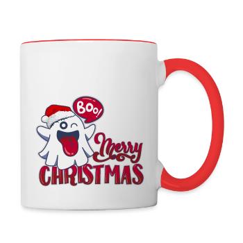 boo merry christmas - Contrasting Mug - white/red - Right