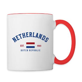 Netherlands Est 1581 - Contrasting Mug - white/red - Right