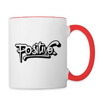 Positive! - Tasse zweifarbig - Weiß/Rot - Rechts