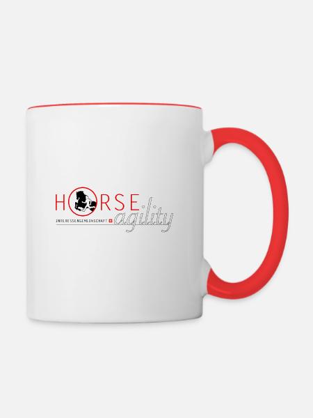 Interessengemeinschaft Horse Agility - Tasse zweifarbig - Weiß/Rot