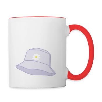 Bob mit einer Blume - Tasse zweifarbig - Weiß/Rot - Rechts