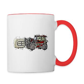T4512 - Tasse zweifarbig - Weiß/Rot - Rechts