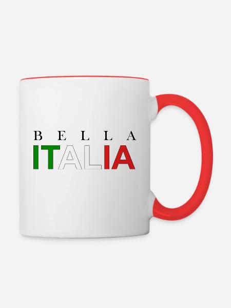 Bella Italia - Tasse zweifarbig - Weiß/Rot