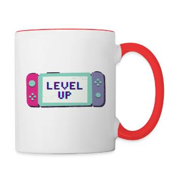 switch level up - Contrasting Mug - white/red - Right