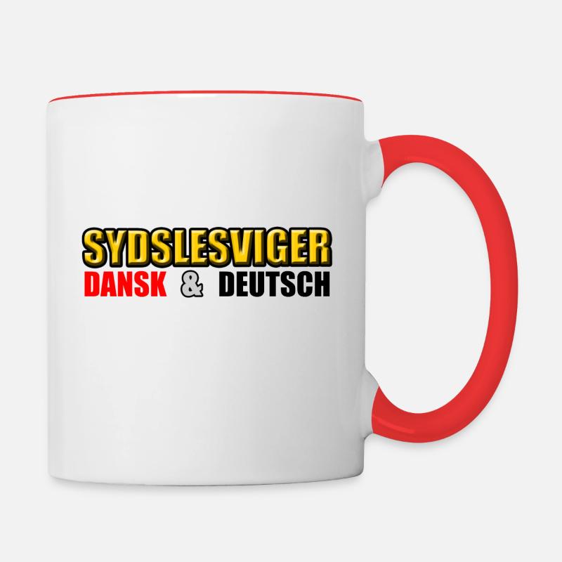 SYDSLESVIGER - danois et allemand - Mug contrasté - blanc/rouge