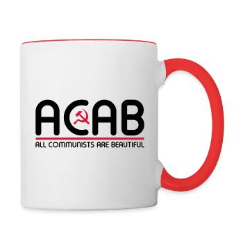 Tous les communistes sont beaux - ACAB - Mug contrasté - blanc/rouge - Droite