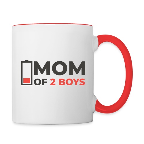 Mom Of 2 Boys - Tasse zweifarbig