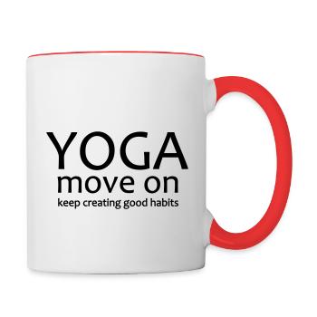 Yoga Shirt Move On Good Habits, Spiritual Wisdom - Tasse zweifarbig - Weiß/Rot - Rechts