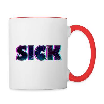Sick sick SICK | Krankes Krank Design - Tasse zweifarbig - Weiß/Rot - Rechts