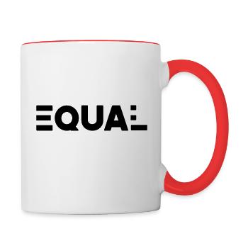 Egaux maintenant - Mug contrasté - blanc/rouge - Droite