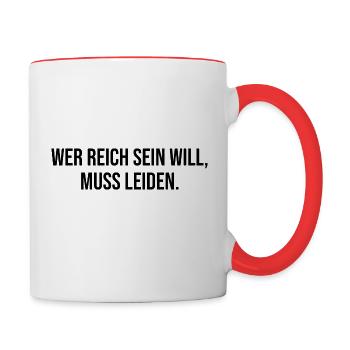 Reich Leiden - Tasse zweifarbig - Weiß/Rot - Rechts