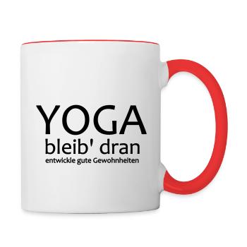 Yoga Shirt Bleib Dran, Spirituelle Weisheit - Tasse zweifarbig - Weiß/Rot - Rechts