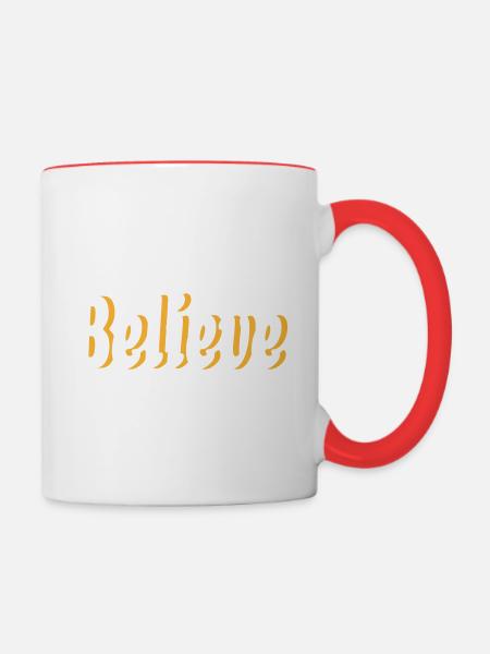Believe - Tasse zweifarbig - Weiß/Rot
