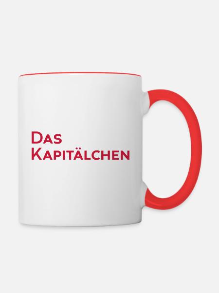 Das Kapitälchen - Tasse zweifarbig - Weiß/Rot