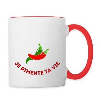 Je pimente ta vie - Mug contrasté - blanc/rouge - Droite