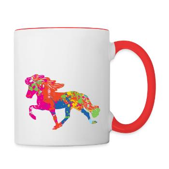 Tölter 2 splashes of colour - Contrasting Mug - white/red - Right