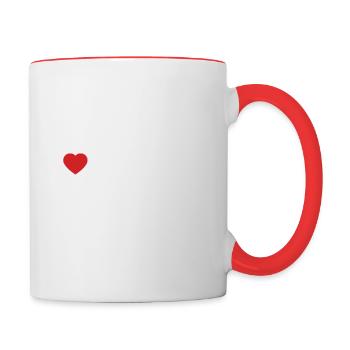Ich liebe Carnival Design Weiß - Tasse zweifarbig - Weiß/Rot - Rechts