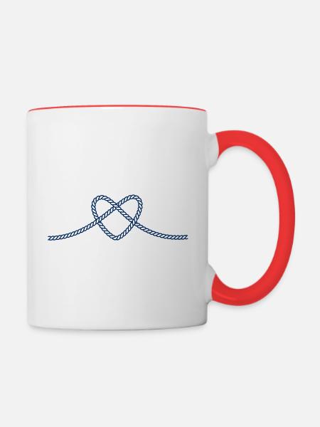 Das Herz das uns verbindet - Tasse zweifarbig - Weiß/Rot