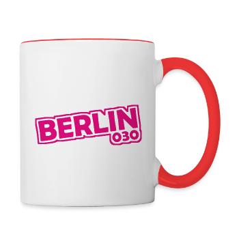 Berlin - 030 - Capital - Germany - Area Code - Contrasting Mug - white/red - Right