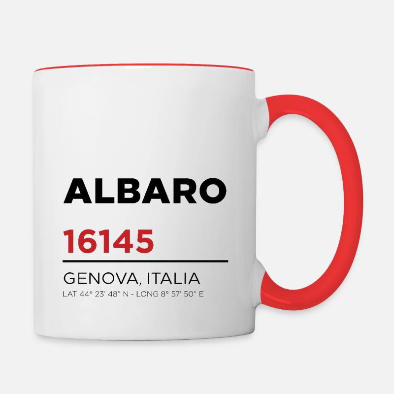 Albaro 16145 - Mug contrasté - blanc/rouge