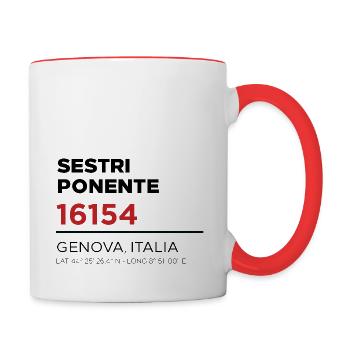 Sestri Ponente - Tasse zweifarbig - Weiß/Rot - Rechts