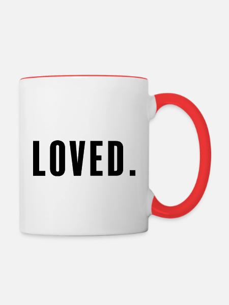Loved. - Tasse zweifarbig - Weiß/Rot