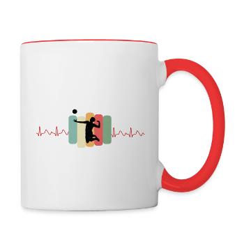 Volley-ball hommes volleyballé EKG - Mug contrasté - blanc/rouge - Droite