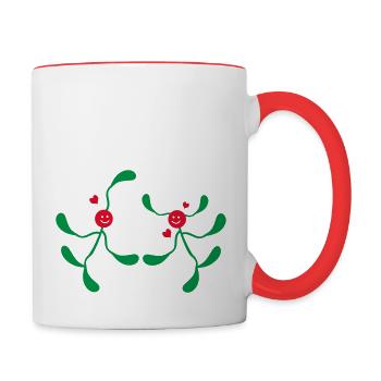 Mistletoe pairs - Contrasting Mug - white/red - Right