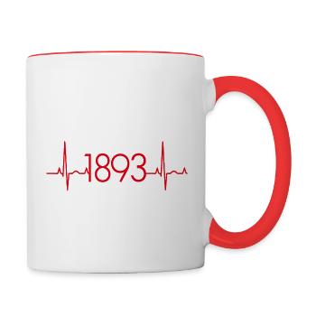 1893 Herzschlag Stuttgart Fußball - Tasse zweifarbig - Weiß/Rot - Rechts