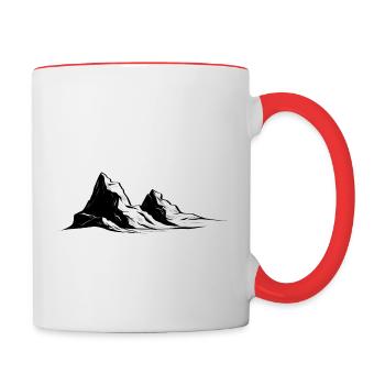 Montagnes - Mug contrasté - blanc/rouge - Droite