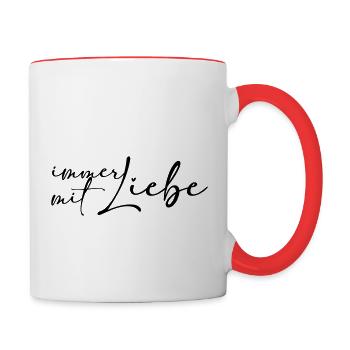 Immer mit Liebe - Tasse zweifarbig - Weiß/Rot - Rechts