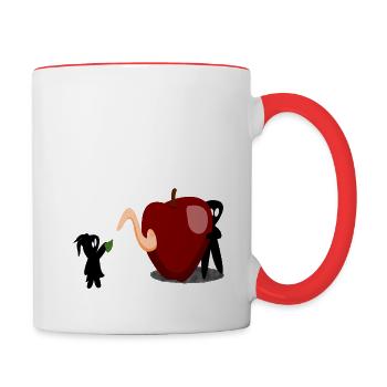 Flecken mit Apfeltinte - Tasse zweifarbig - Weiß/Rot - Rechts