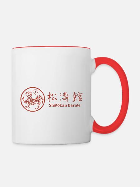 Shotokan Tiger Karate Stil - Tasse zweifarbig - Weiß/Rot