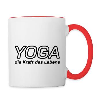 Yoga Shirt Kraft Lebens, Spirituelle Weisheit - Tasse zweifarbig - Weiß/Rot - Rechts