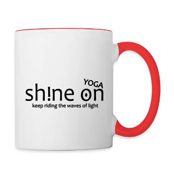 Yoga Shirt Shine On Yoga, Spiritualität - Tasse zweifarbig - Weiß/Rot - Rechts