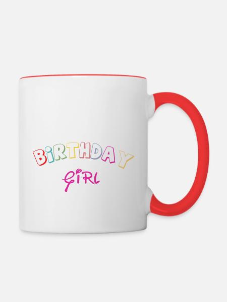 Birthday Girl - Tasse zweifarbig - Weiß/Rot