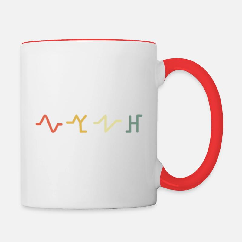 Vintage Synth - Contrasting Mug - white/red