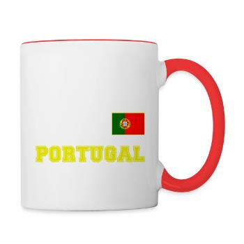 PORTUGAL jersey look with flag flag of the chest - Contrasting Mug - white/red - Right