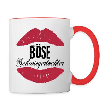 Böse Schwiegertochter - Tasse zweifarbig - Weiß/Rot - Rechts